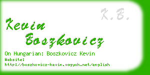 kevin boszkovicz business card